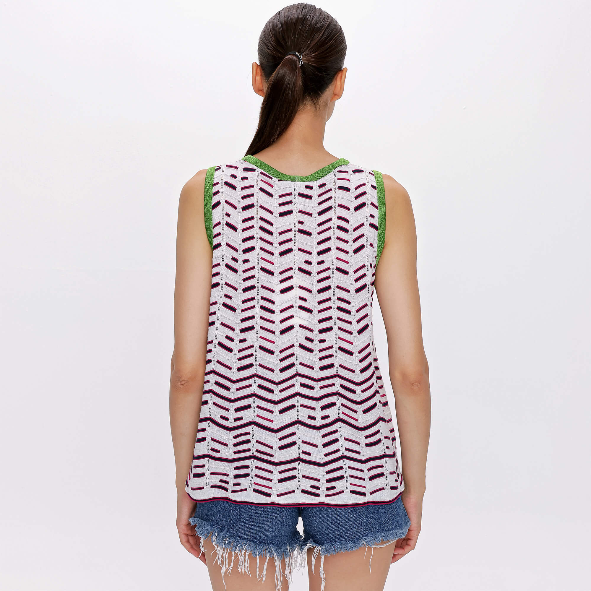 Missoni - White Zigzag Sleeveless Tricot